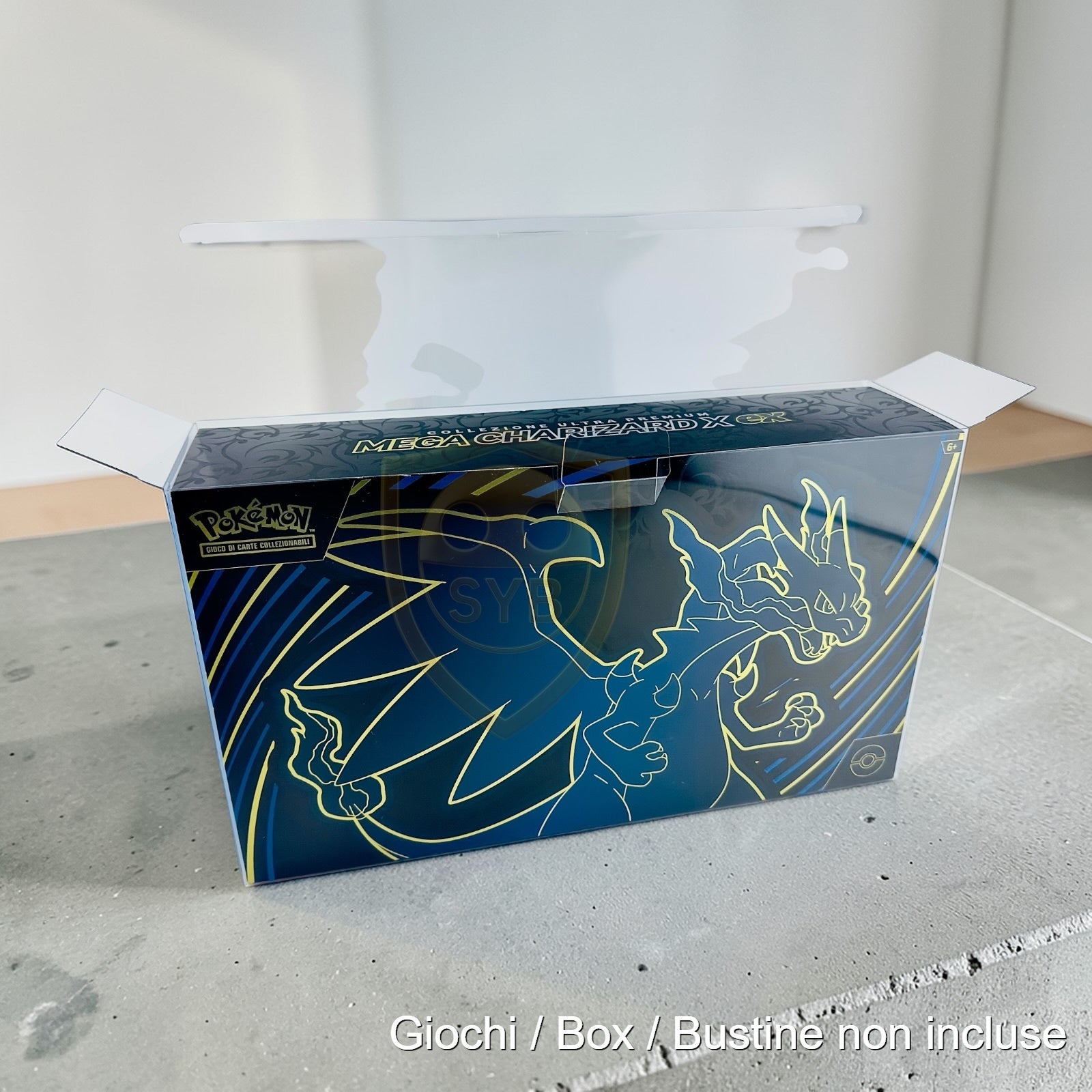 Custodia semi-rigida UPC MegaCharizard X Pokemon Ultra Premium Case-UPC Fiamme Spettrali 151