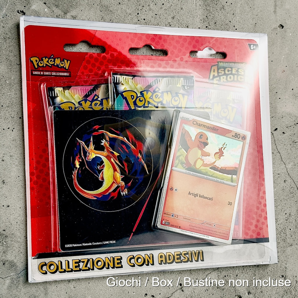 Custodia Collezione Pokemon con Adesivi - Moneta - Plastica semi-rigida