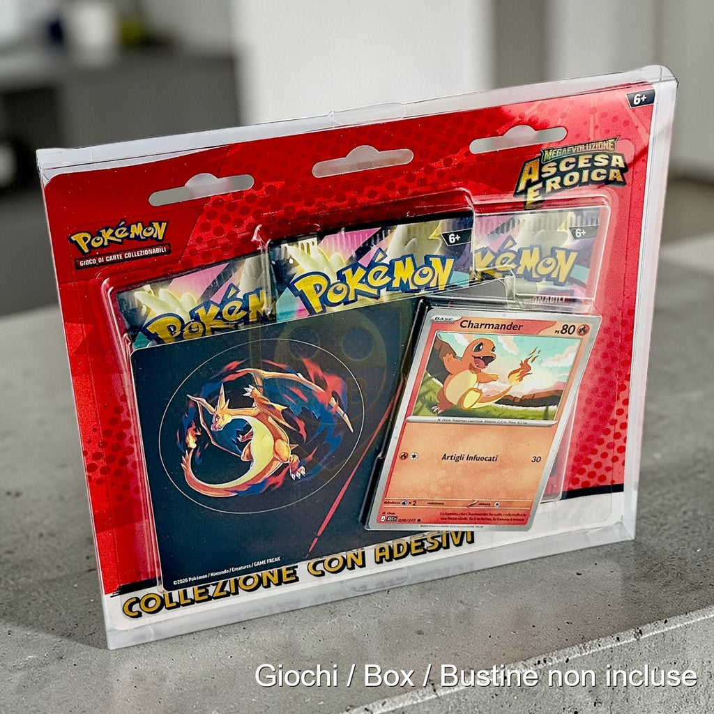 Custodia Collezione Pokemon con Adesivi - Moneta - Plastica semi-rigida