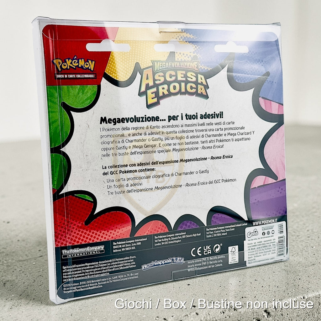 Custodia Collezione Pokemon con Adesivi - Moneta - Plastica semi-rigida