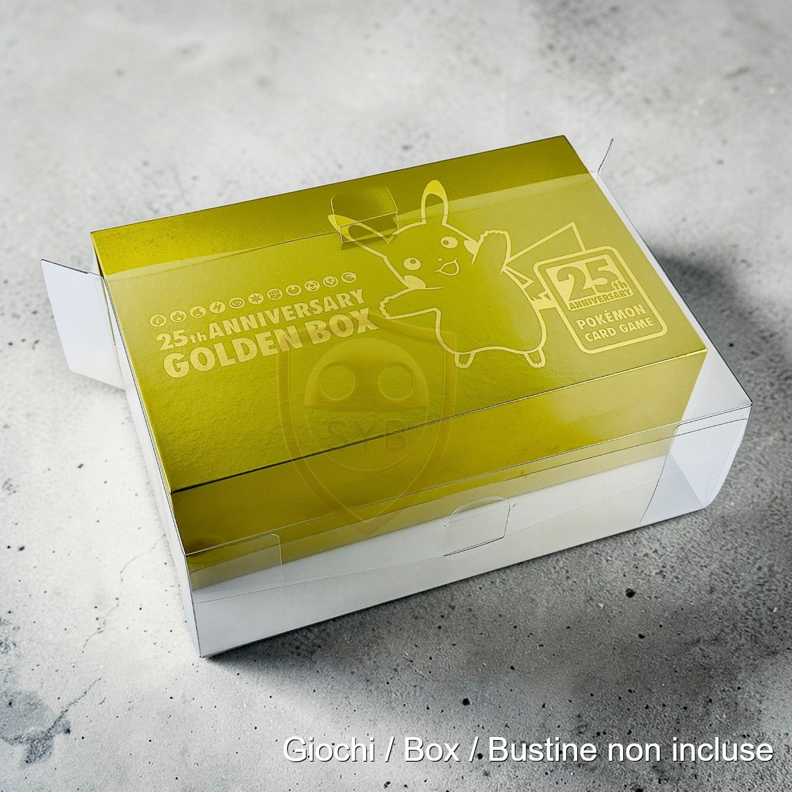 Custodia per Golden Box 25th Anniversary Pokemon Case in plastica semi-rigida