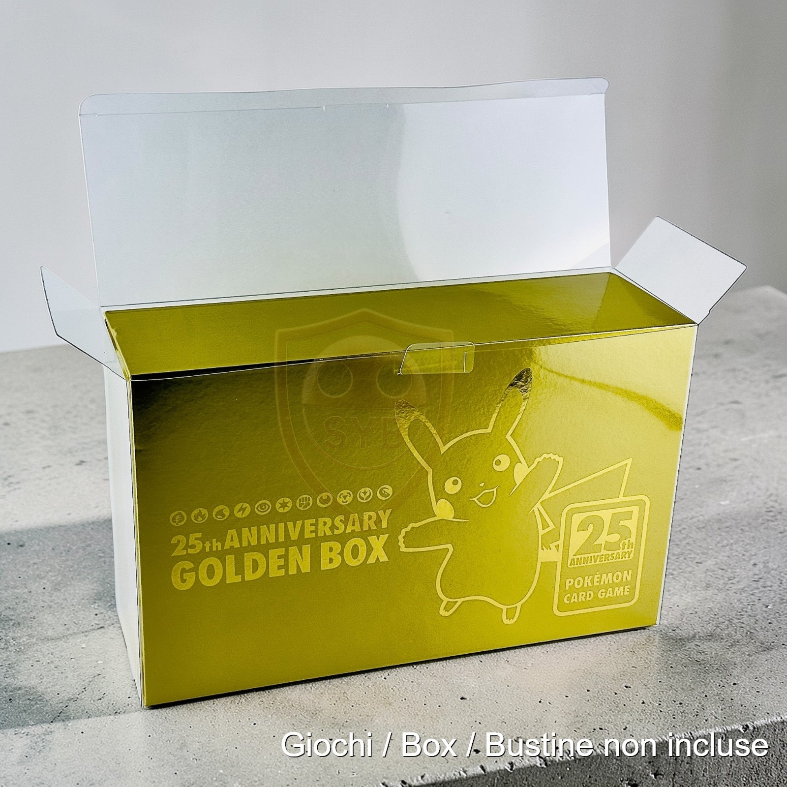Custodia per Golden Box 25th Anniversary Pokemon Case in plastica semi-rigida