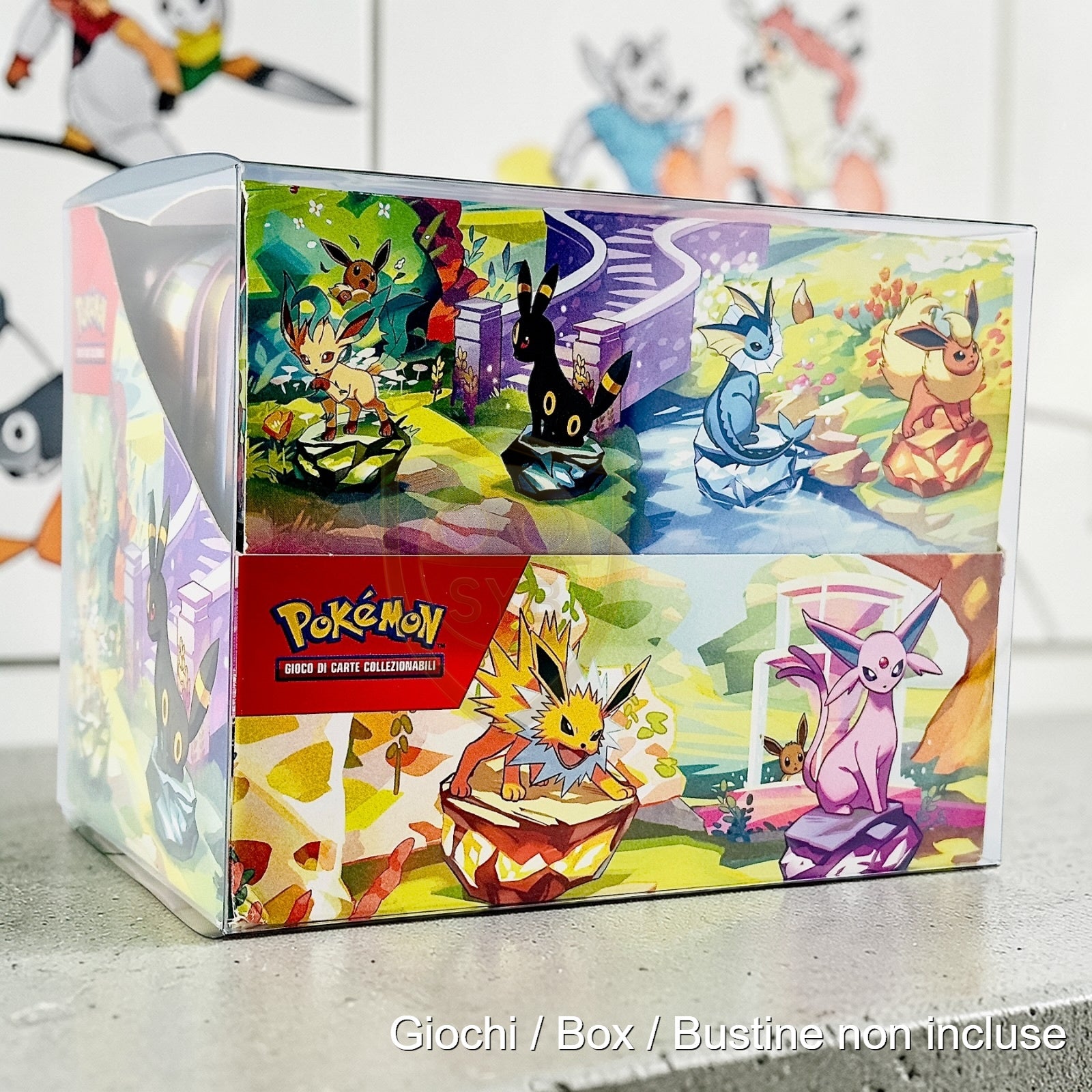 Custodia Per Case 8 Mini Tin Semi-rigida Teca Trasparente Pokemon