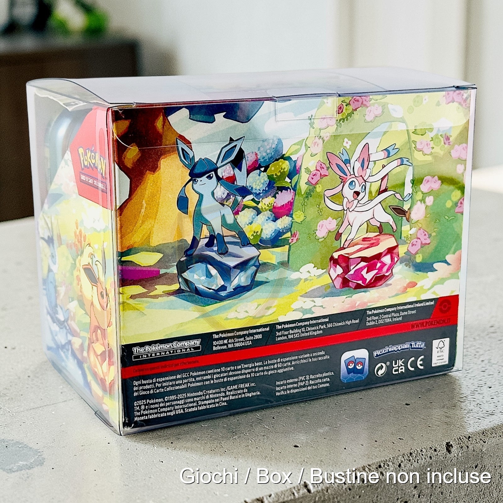 Custodia Per Case 8 Mini Tin Semi-rigida Teca Trasparente Pokemon