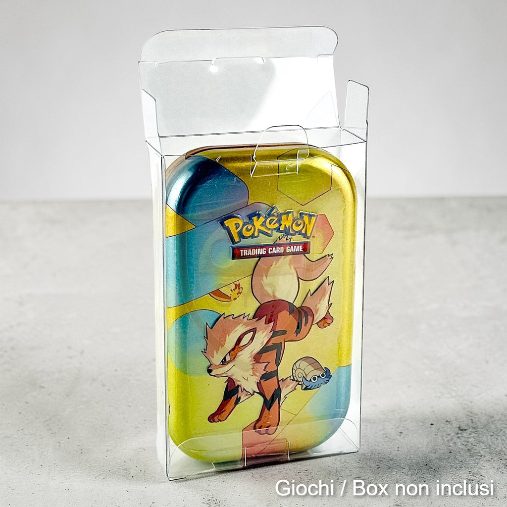 Custodia Mini Tin box pokemon Teca semi-rigida in plastica trasparente
