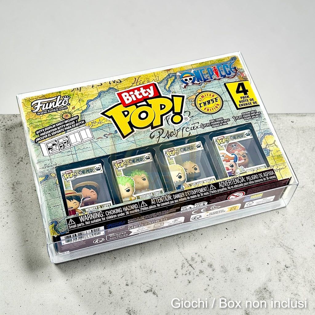 Custodia per Funko bitty Pop 4 pack box Teca semi-rigida in plastica trasparente