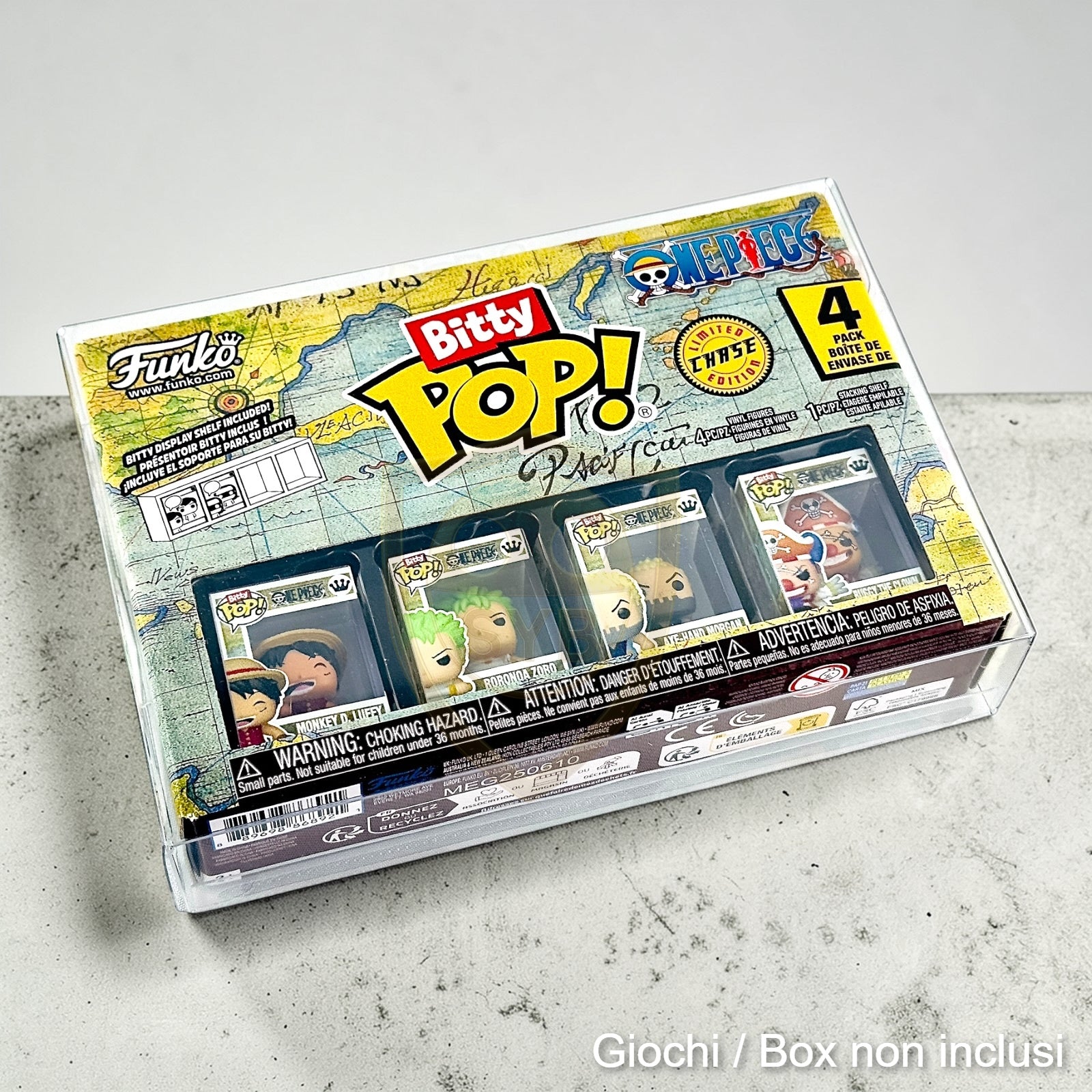 Custodia per Funko bitty Pop 4 pack box Teca semi-rigida in plastica trasparente