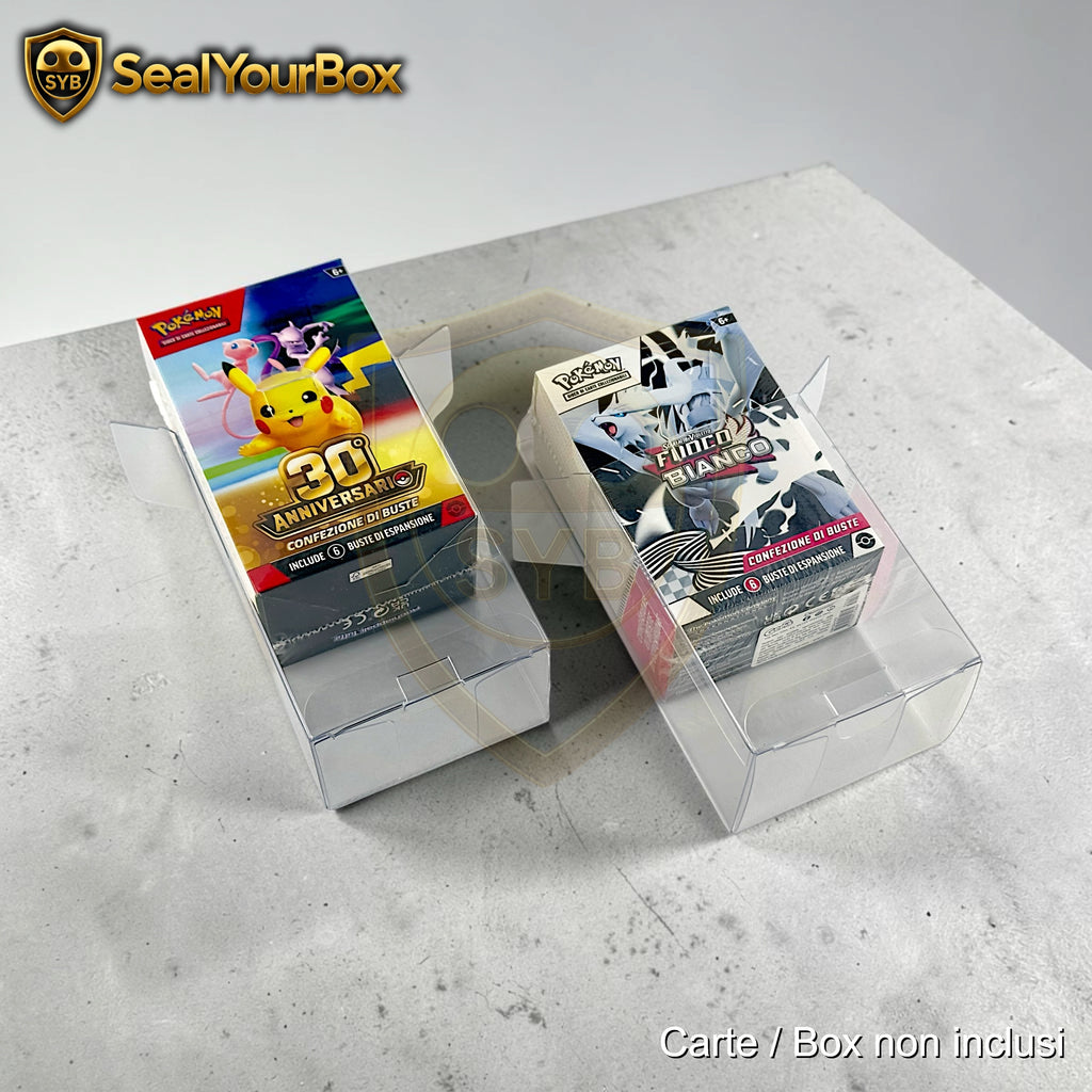 Teca semi-rigida Trasparente per Pokémon Bundle 6 Buste Nuova e Vecchia Vers. Kit Prerelease