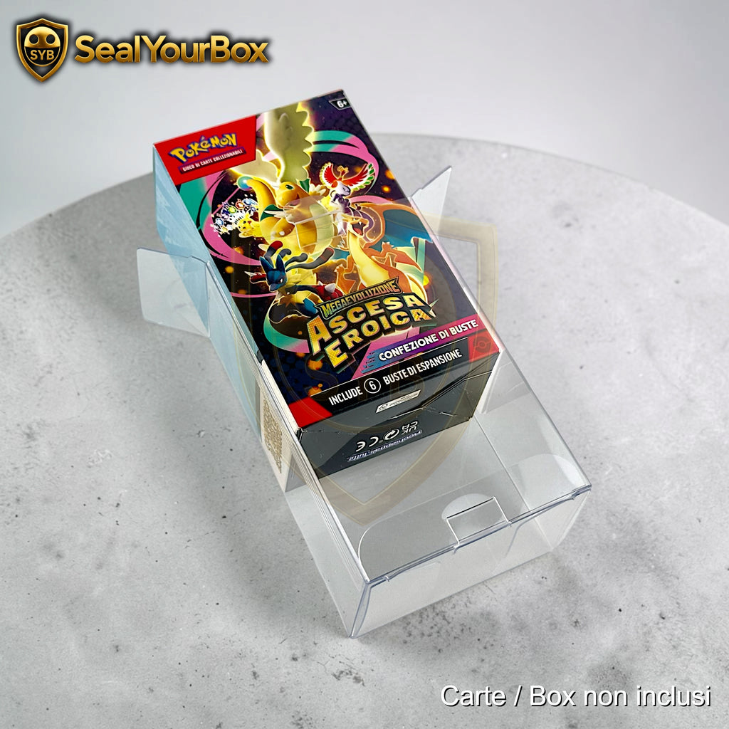 Teca semi-rigida Trasparente per Pokémon Bundle 6 Buste Nuova e Vecchia Vers. Kit Prerelease