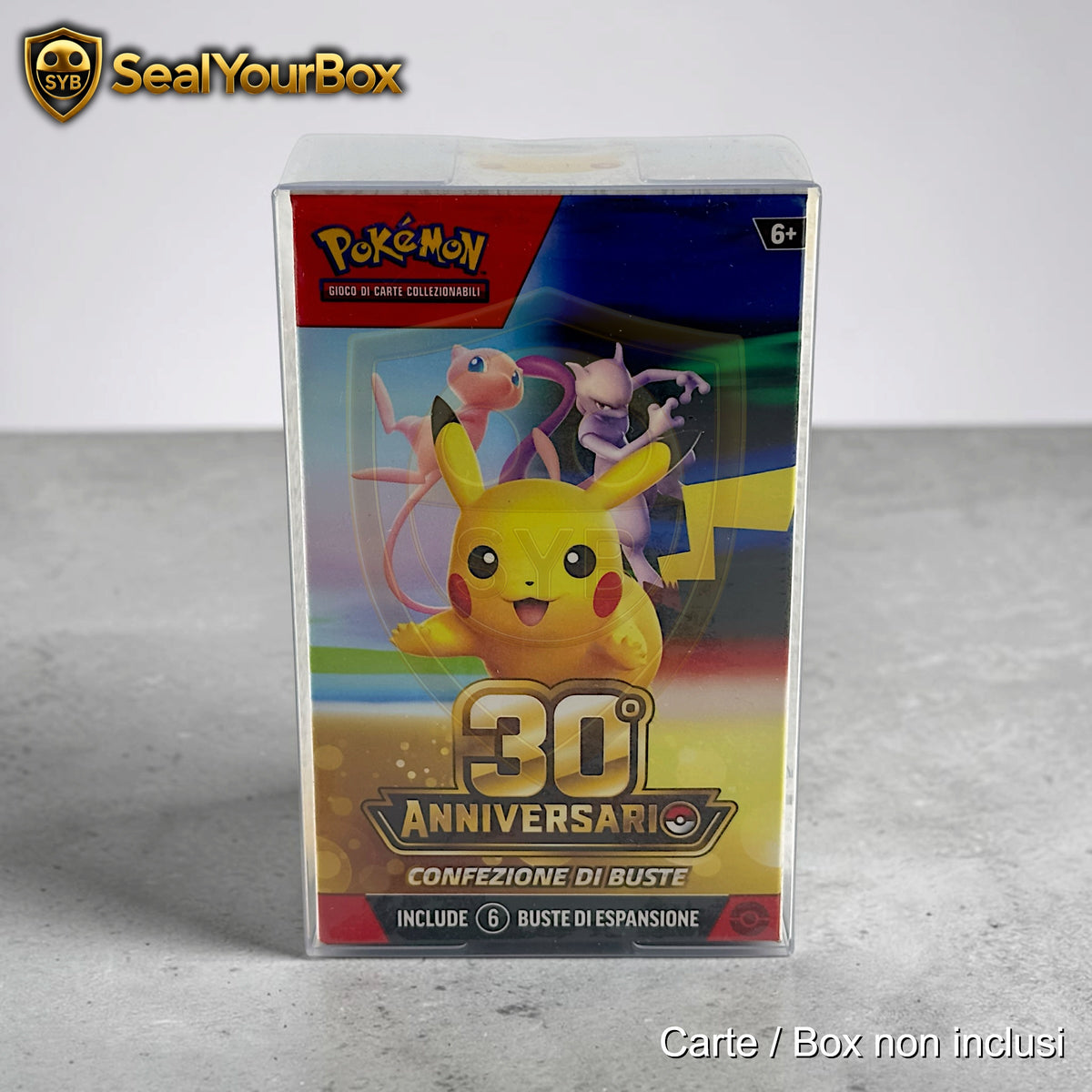 Teca semi-rigida Trasparente per Pokémon Bundle 6 Buste Nuova e Vecchia Vers. Kit Prerelease