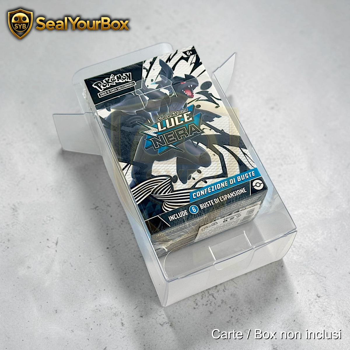 Teca semi-rigida Trasparente per Pokémon Bundle 6 Buste Nuova e Vecchia Vers. Kit Prerelease