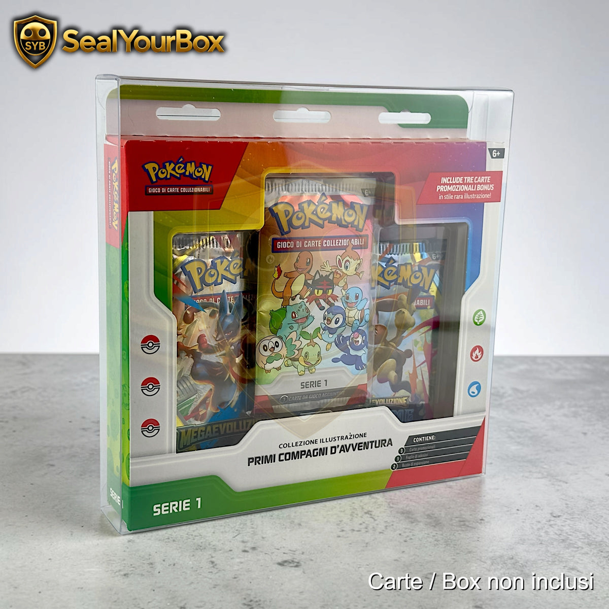 Custodia per collezione illustrazione primi compagni d'avventura Serie 1 2 3 e successive Pokemon