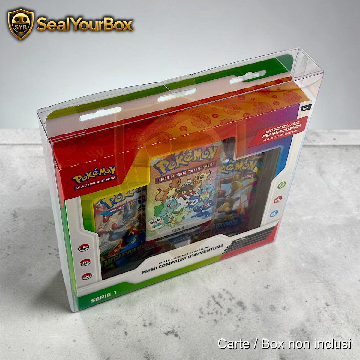 Custodia per collezione illustrazione primi compagni d'avventura Serie 1 2 3 e successive Pokemon