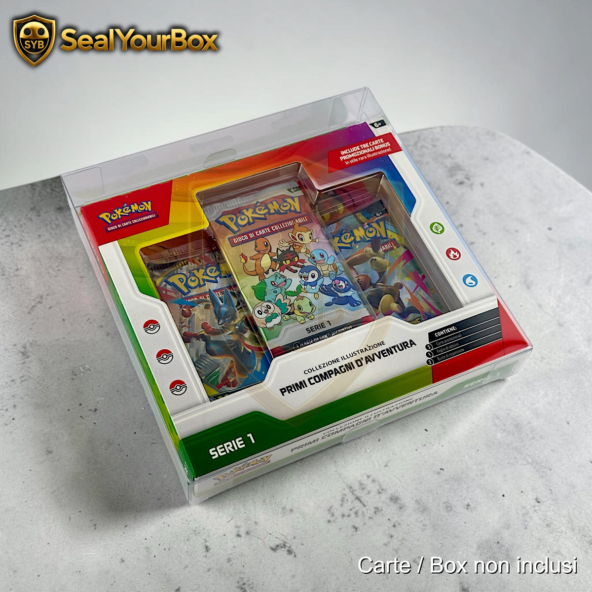 Custodia per collezione illustrazione primi compagni d'avventura Serie 1 2 3 e successive Pokemon