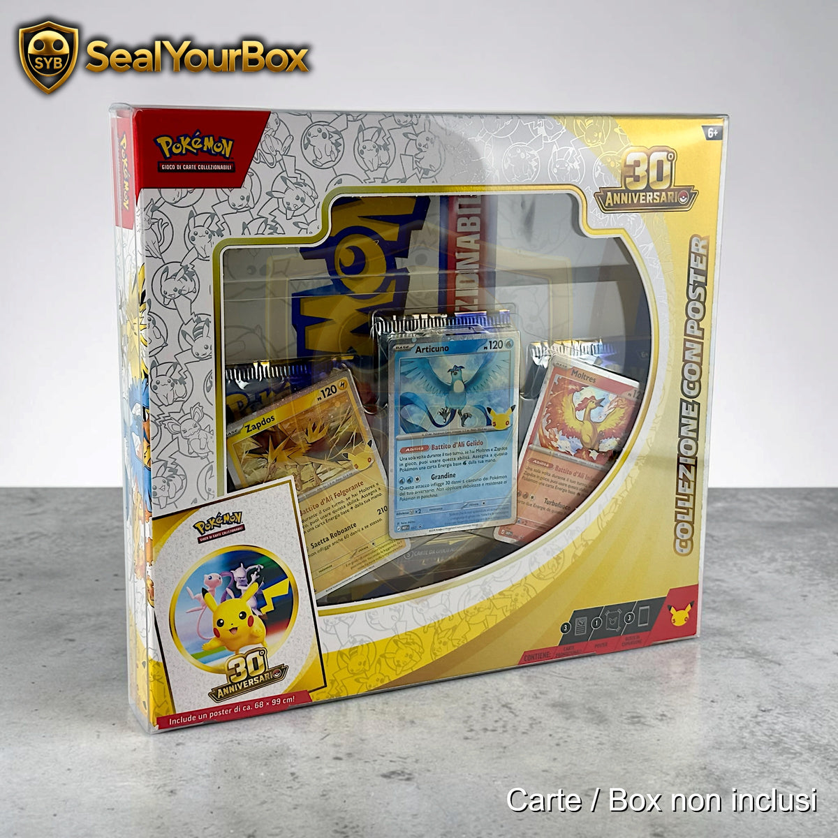 Custodia per Pokemon Collezione con poster 30° Anniversario Teca Celebrazione