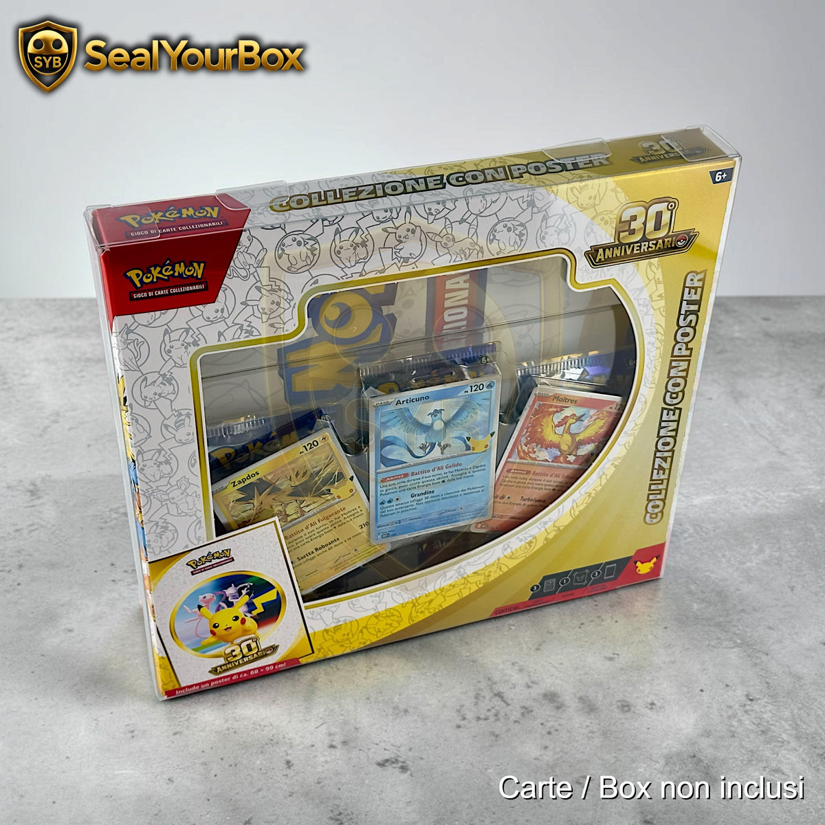Custodia per Pokemon Collezione con poster 30° Anniversario Teca Celebrazione