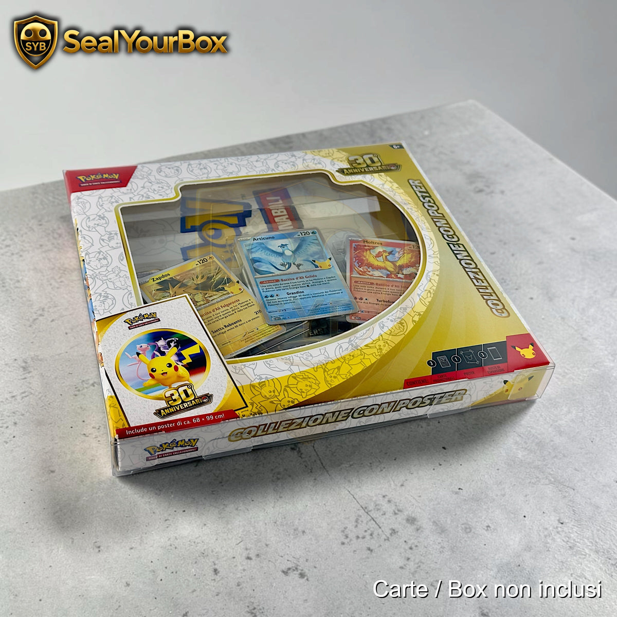 Custodia per Pokemon Collezione con poster 30° Anniversario Teca Celebrazione