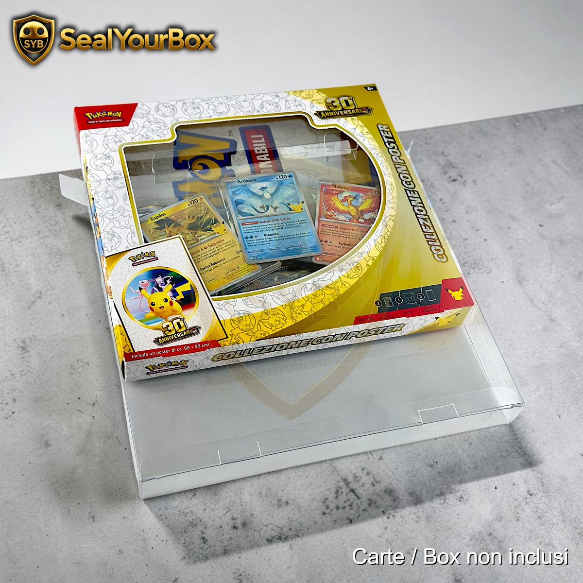 Custodia per Pokemon Collezione con poster 30° Anniversario Teca Celebrazione