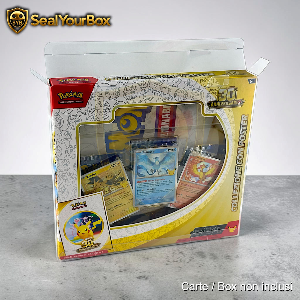 Custodia per Pokemon Collezione con poster 30° Anniversario Teca Celebrazione