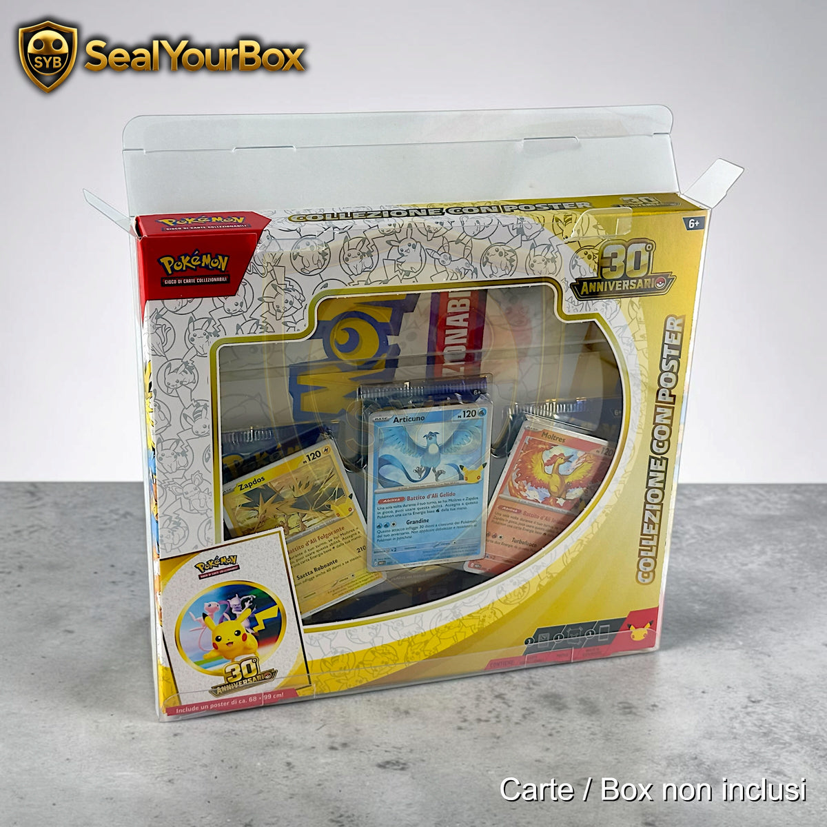 Custodia per Pokemon Collezione con poster 30° Anniversario Teca Celebrazione