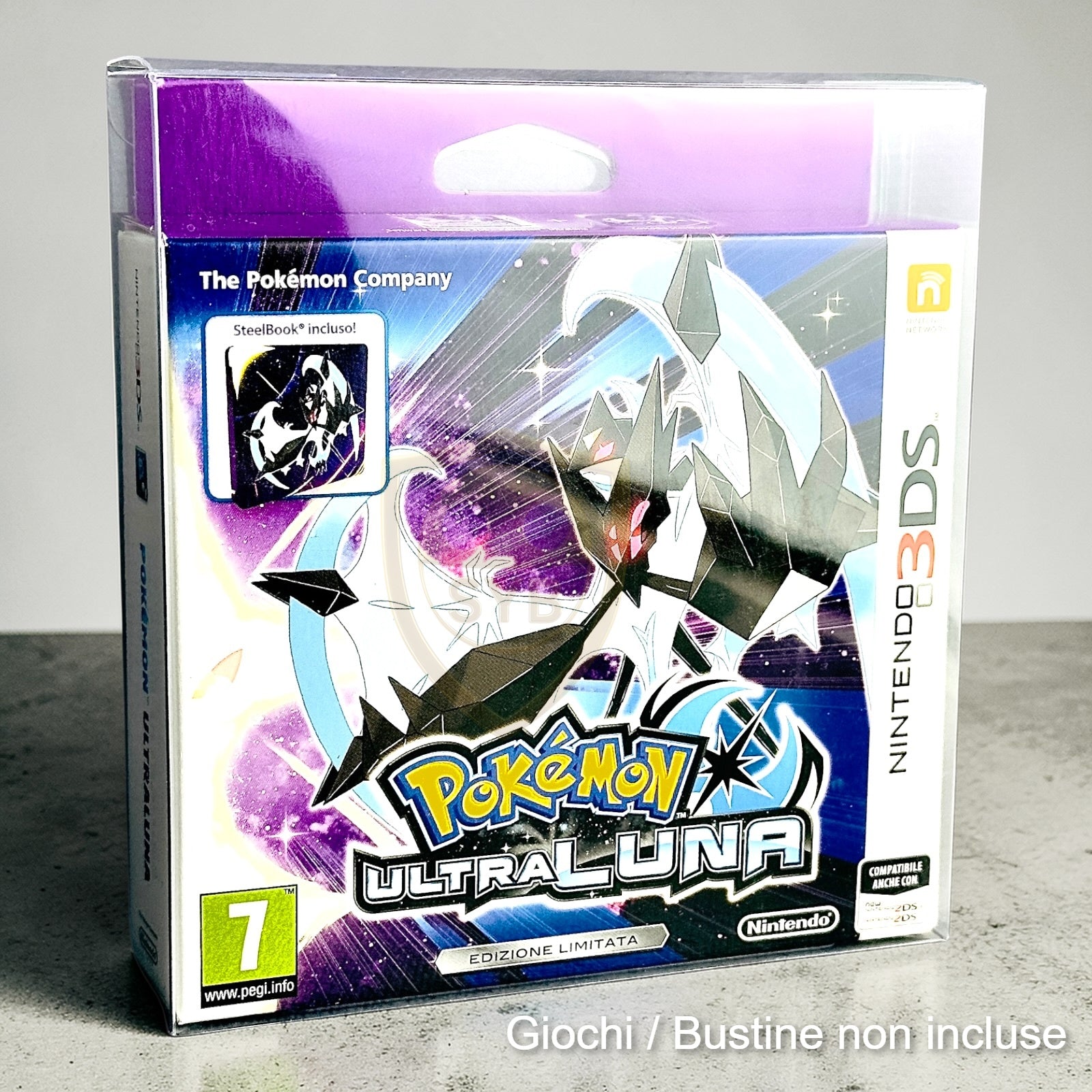 Custodia box steelbook 3ds limited edition semi-rigida pokemon Sole e luna rubino zaffiro