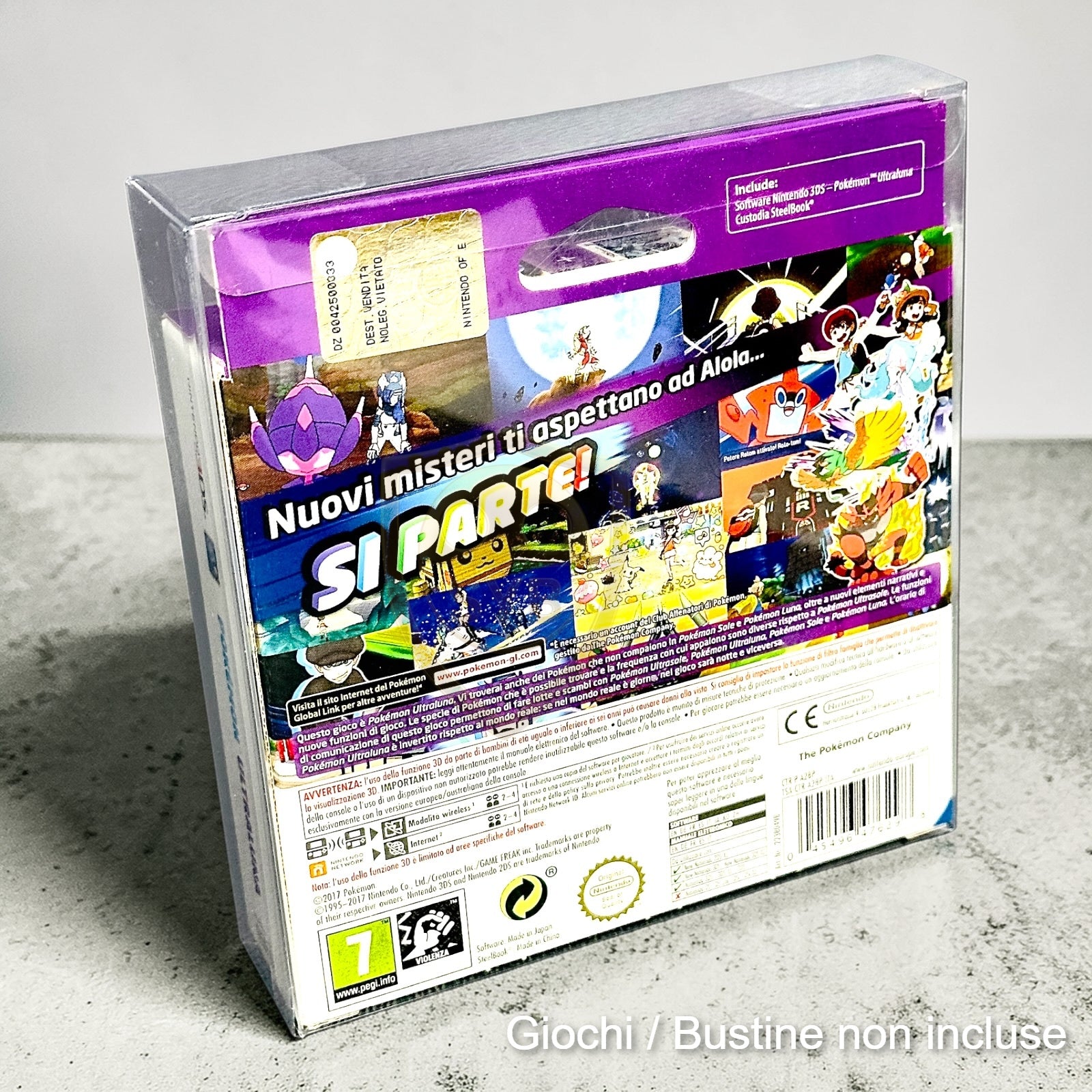 Custodia box steelbook 3ds limited edition semi-rigida pokemon Sole e luna rubino zaffiro