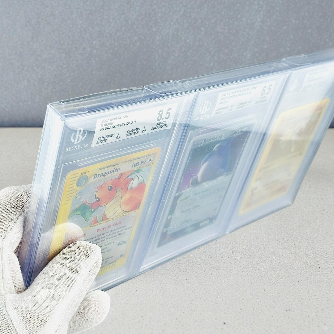 Cornice Rigida Trasparente per 3 Carte Gradate – Espositore BGS Display Case