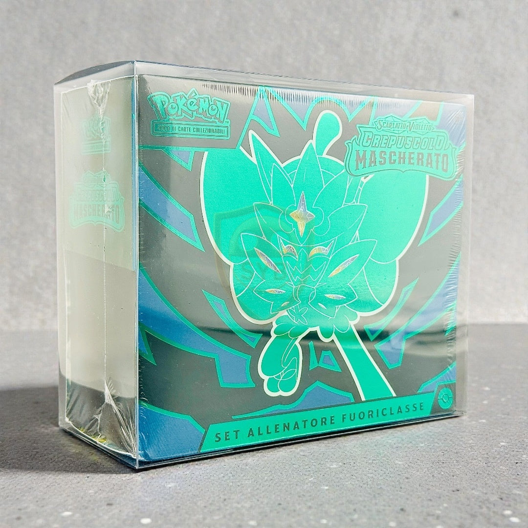 Pokémon ETB Teca Protettiva Trasparente Custodia Set allenatore fuoriclasse