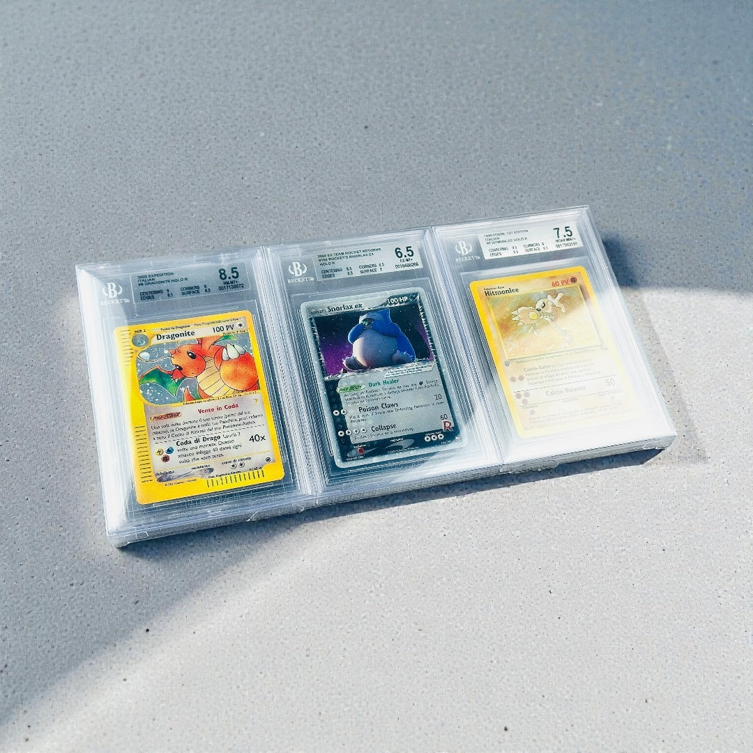 Cornice Rigida Trasparente per 3 Carte Gradate – Espositore BGS Display Case