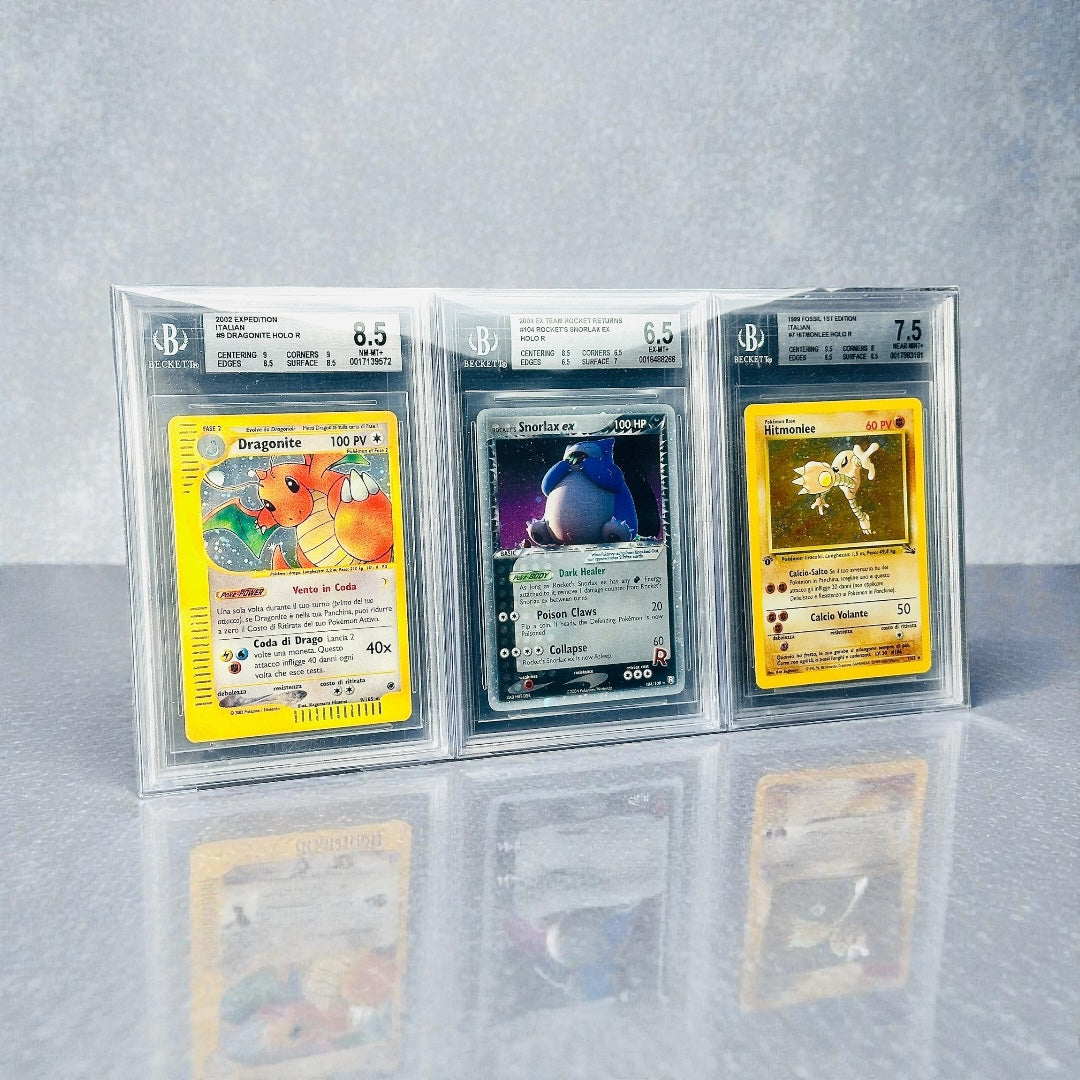 Cornice Rigida Trasparente per 3 Carte Gradate – Espositore BGS Display Case