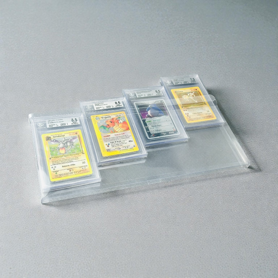 Quadro Rigido Trasparente per 4 Carte Gradate – Espositore BGS Display Case
