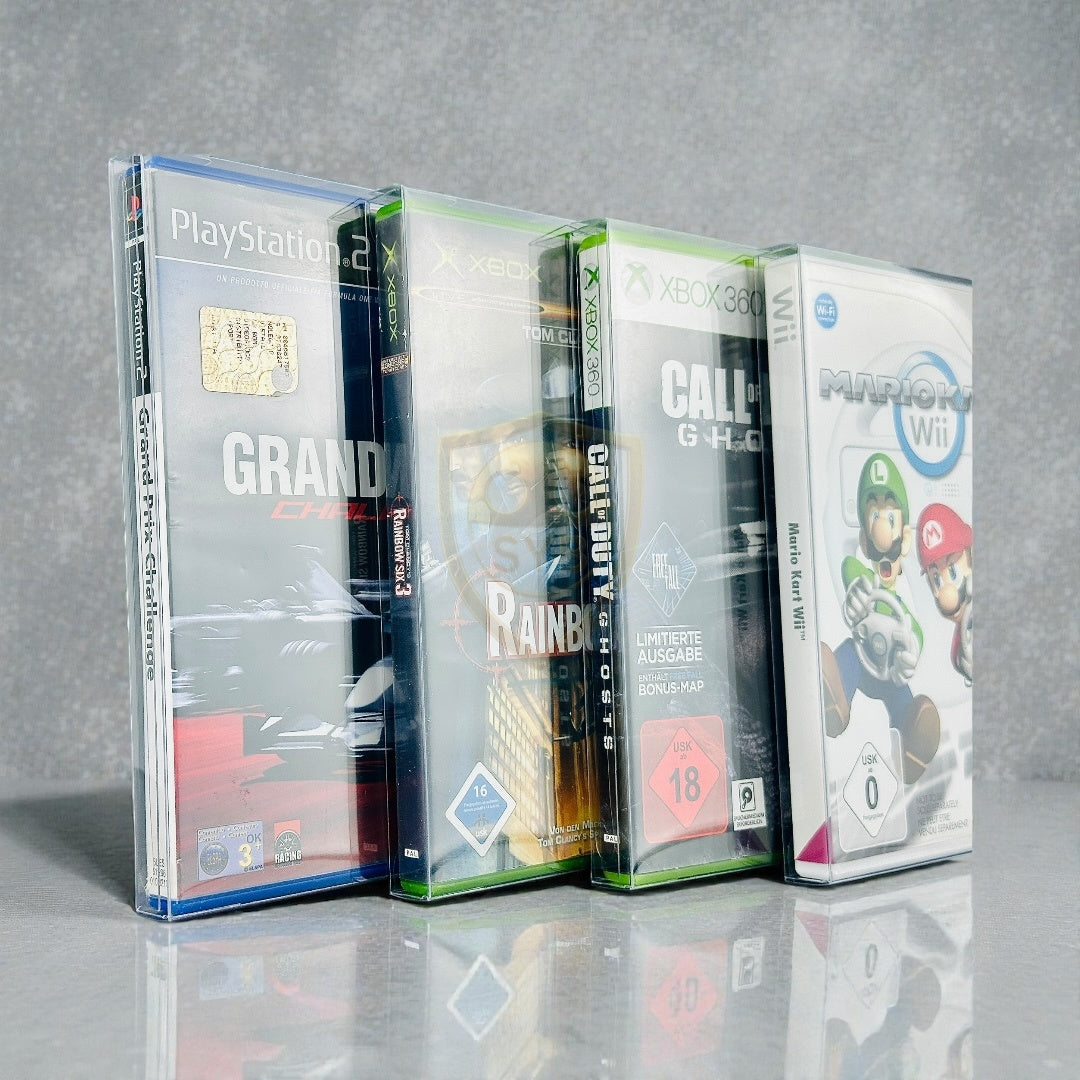 Custodia Protettiva Rigida Trasparente per Videogiochi (PS2, Xbox 360, PC, Wii…)