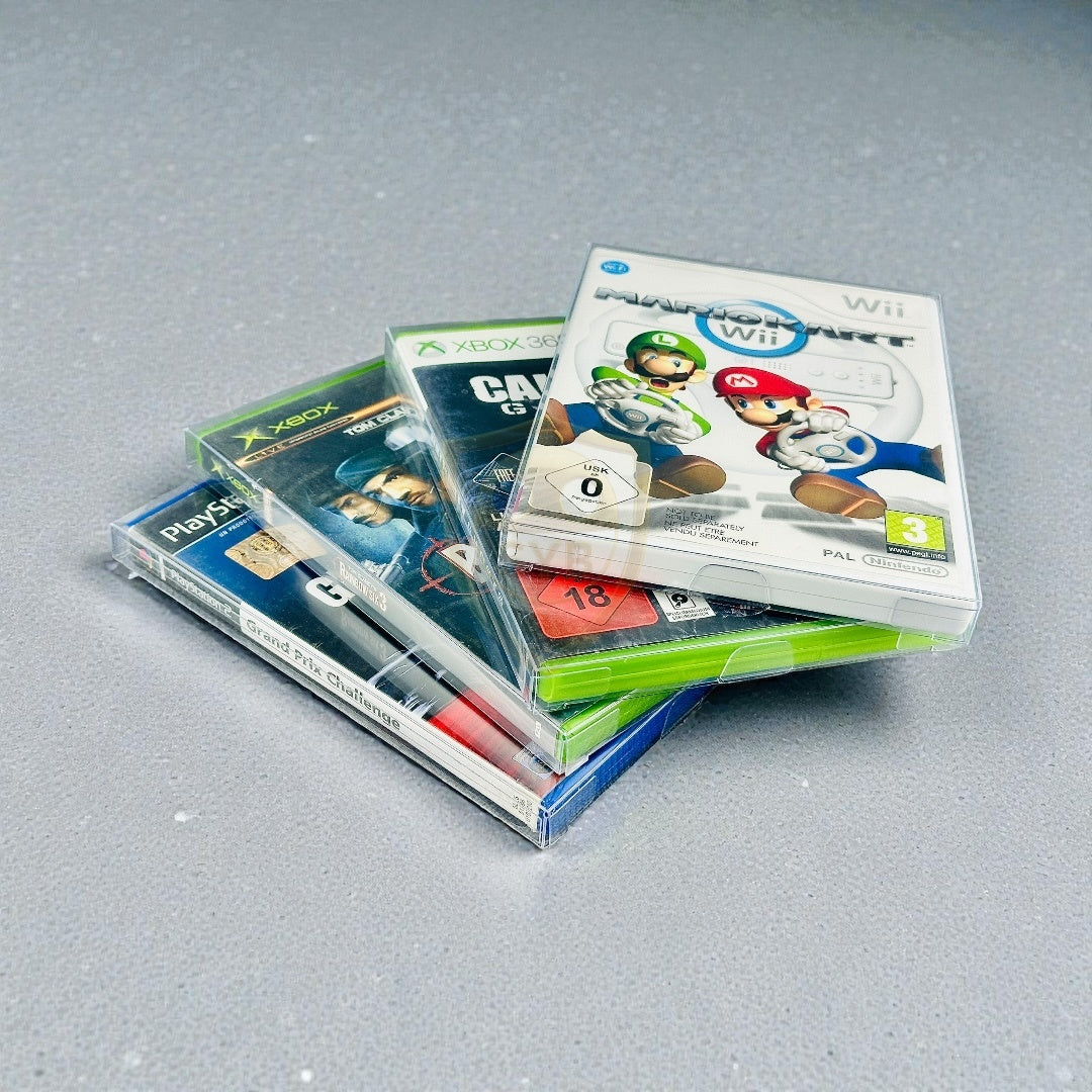 Custodia Protettiva Rigida Trasparente per Videogiochi (PS2, Xbox 360, PC, Wii…)