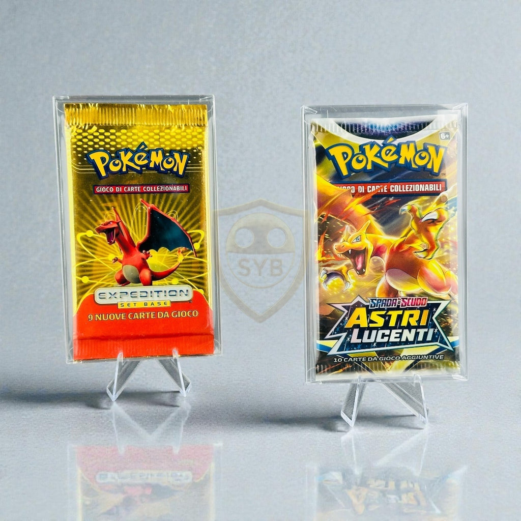 Teca Trasparente semi-rigida Protettiva per Bustine Pokémon, Yu-Gi-Oh!, One Piece, Dragonball, Magic