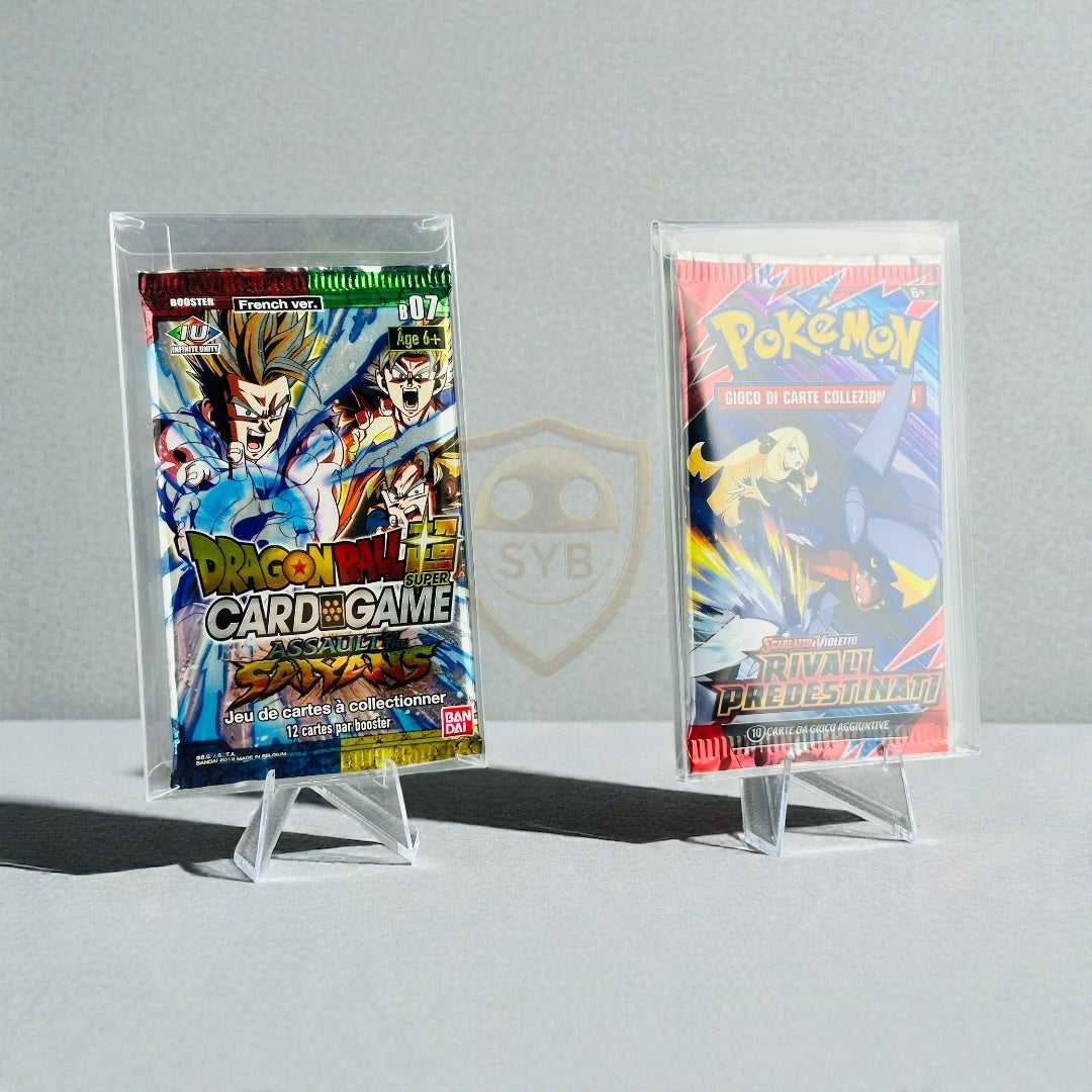 Teca Trasparente semi-rigida Protettiva per Bustine Pokémon, Yu-Gi-Oh!, One Piece, Dragonball, Magic