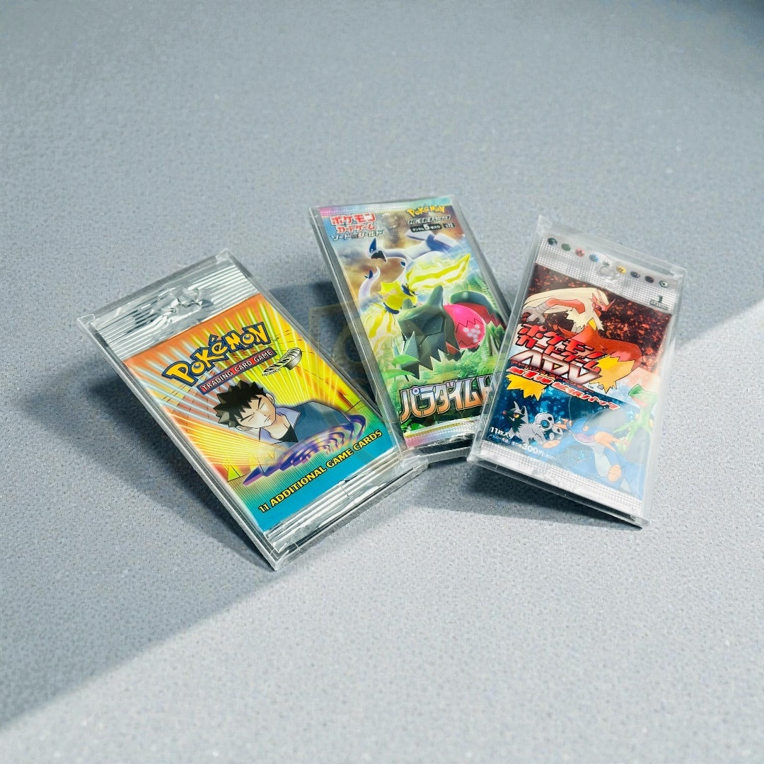 Custodia Trasparente per Bustine JAP Pokémon, Yu-Gi-Oh!, One Piece – Protector Pack