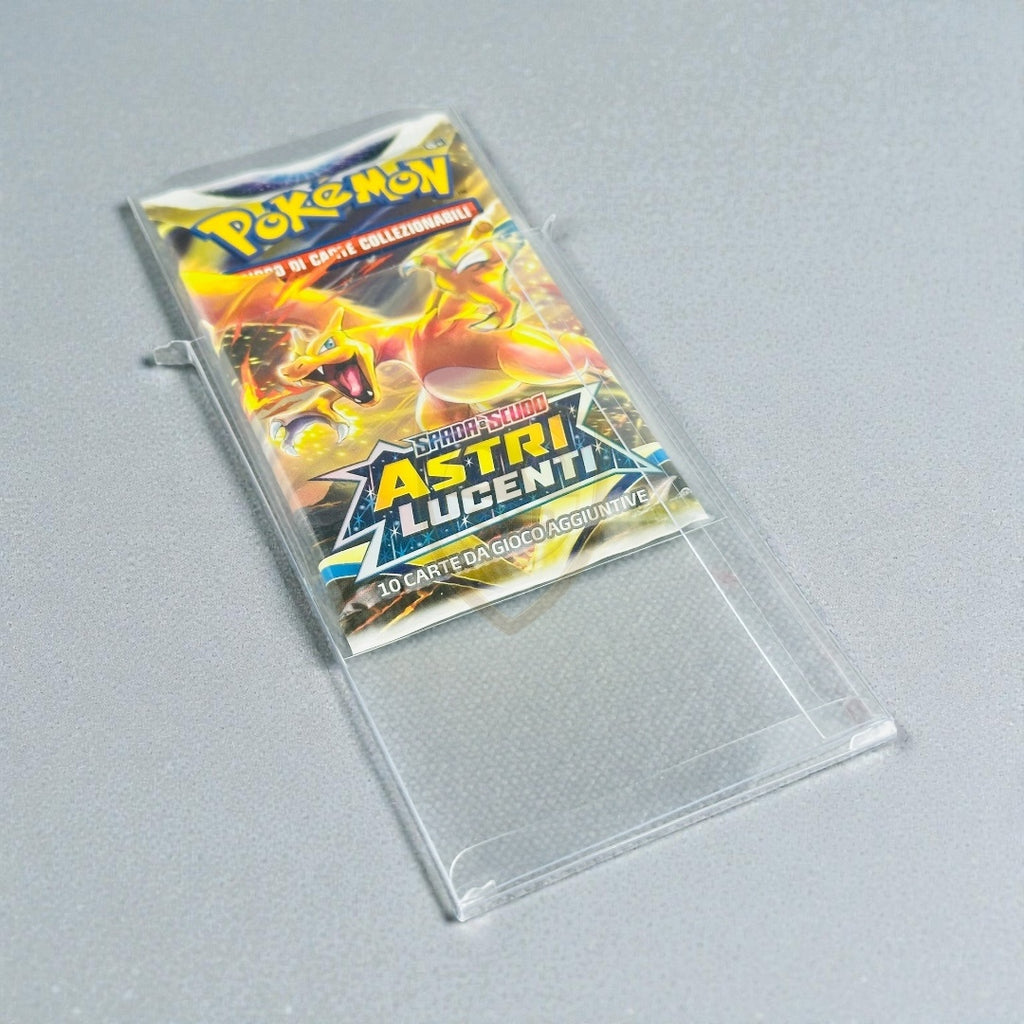 Teca Trasparente semi-rigida Protettiva per Bustine Pokémon, Yu-Gi-Oh!, One Piece, Dragonball, Magic
